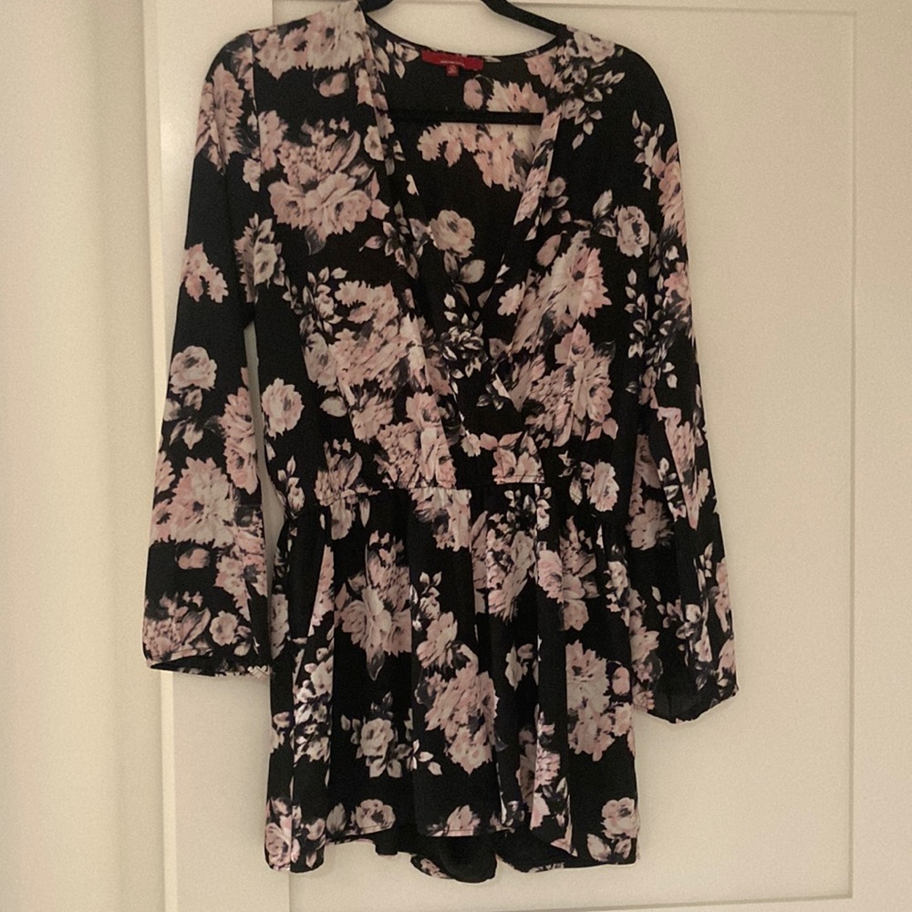 Black floral romper